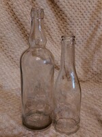 Lengyel és román dombormintás üvegek az  alkohol monopólium idejéből.