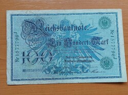 German Empire 100 Marks 1908 157.... Green stamp