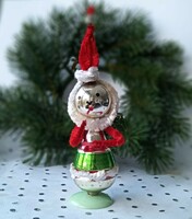 Old tapestry Christmas tree ornament elf 12cm