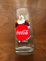 Coca-Cola üveg pohár. Mikulással. 13x6 cm