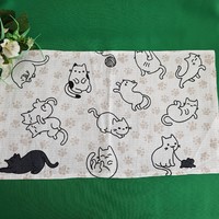 New, custom-made cotton tea towel with cat pattern, tea towel