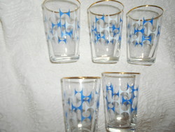 5 colored retro glass cups -- the price applies to 5