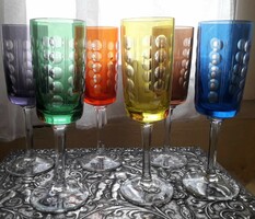 6 Pcs. Colored glass cup.