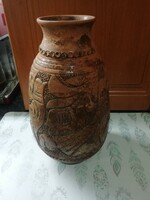 Antik népi madaras váza jelzett gyűjteményből