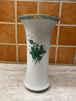 Herend green appony pattern vase, hand painted 21x12