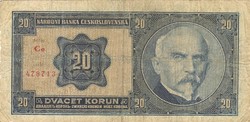 20 korun korona 1926 Csehszlovákia 2.