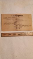 1954 Csepel tour bicycle certificate