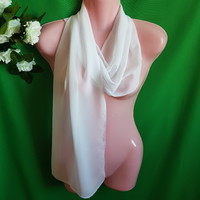 New, custom-made snow-white muslin scarf, shawl, shawl, stole - 20cm x 150cm