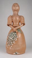 1P794 large glazed ceramic female figure 37 cm