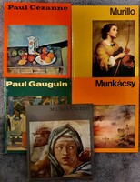 5 darab művészeti album - Cézanne, Gauguin, Michelangelo, Munkácsy, Murillo