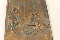 Antique bronzed pewter relief image 884