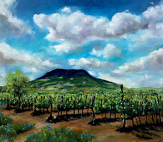 Badacsonyi szőlőtőkék - olajfestmény - 59 x 67 cm - Balaton
