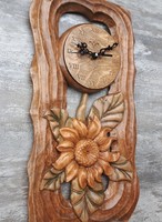 Flower clock, sunflower clock, clock, wooden clock, wall clock, unique clock, special clock