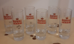 Royal vodka felirat, logós feles, pálinkás, röviditalos pohár 10 cm