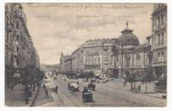 Lipót-körút, Budapest - hosszú címzéses antik képeslap 1906-ból