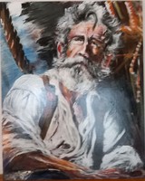 "A KAPITÁNY "festmény 40 x 50 cm farostlemezen