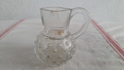 Antique small glass baptismal jug with cam