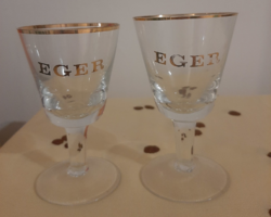 Eger inscription glass cup 11 cm; 10.5 cm