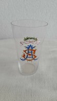 Blown glass, painted with enamel, monogrammed, antique commemorative cup