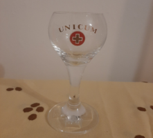 Unicum inscription glass stemmed glass 12.5 cm