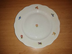 Zsolnay porcelain flat plate with flower pattern - diam. 24 cm (2p)