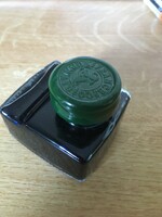 !!! Francesco rubinato ink inkwell with pen holder with green forest seal new !!! 50Ml!!!