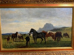G. Peter oil on canvas painting from 1884, 45 x 77 cm.