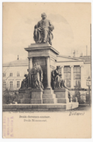 Deák-ferenc-szobor Budapest - hosszú címzéses antik képeslap