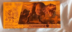 Tyrannosaurus - színes, aranyozott, plasztik lap.