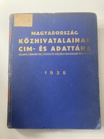 Magyarország közhivatalainak cím- és adattára III. évf. 1938.