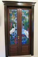 Egyedi Tiffany díszüveg kétszárnyas ajtóba vagy faliképnek