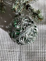 Old retro plastic laced larger sphere Christmas tree decoration