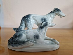 Gyönyörű Carl Scheidig Grafenthal porcelán agár kutyapár hibátlan állapotban