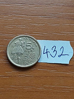 Spain 5 pesetas 1996 la rioja, aluminum bronze 432