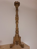 Baroque carved gilded wooden candle holder 85cm