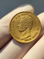 1840 Károly albert (carlo alberto) Sardinian 0.900 Gold 20 lira rare coin!!!