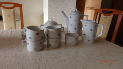Zsolnay coffee set with small flower pattern