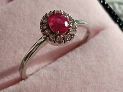 Burmese ruby gem 925 silver ring 58