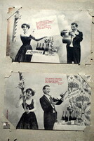 2 darab humoros fotó képeslap - pezsgős ünnep