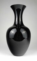 1P863 large black glass vase 31 cm