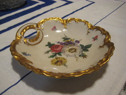 Schlegelmilch tál  , kézi festés  sok arannyal  ,  19 cm