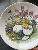 Winterling minőségi német porcelán csibés tányér tavaszi virágokkal