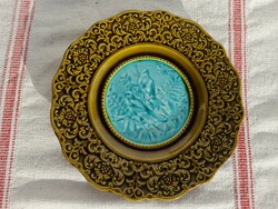 Villeroy & boch historicizing viable / bird majolica decorative plate / cookie plate, 19 cm