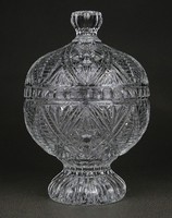 1Q014 old glass bonbonier with base 15 cm