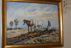 Antique signed painting 952