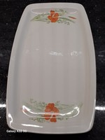 Retro Lowland porcelain rectangular serving bowl with poppy decoration