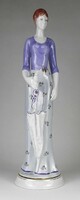 1P856 Esernyős nő nagyméretű Hollóházi porcelán szobor 41 cm