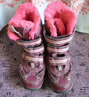 Children's winter boots, girls' snow boots (32, purple, pink)