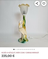 Kerámia gém asztali lámpa régi ALKUDHATÓ Art deco design