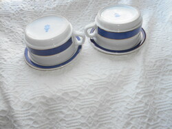 2 db Retro Alföldi  vastag porcelán csésze +  tányér (1200 Ft/db) Kék-arany díszitéssel